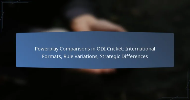 Powerplay Comparisons in ODI Cricket: International Formats, Rule Variations, Strategic Differences