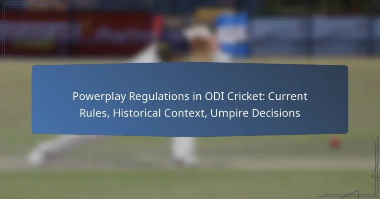 Powerplay Regulations in ODI Cricket: Current Rules, Historical Context, Umpire Decisions